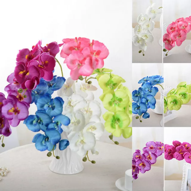 1pcs  Butterfly Orchid Silk Flower Bouquet 8 Heads Phalaenopsis Home Party Decor