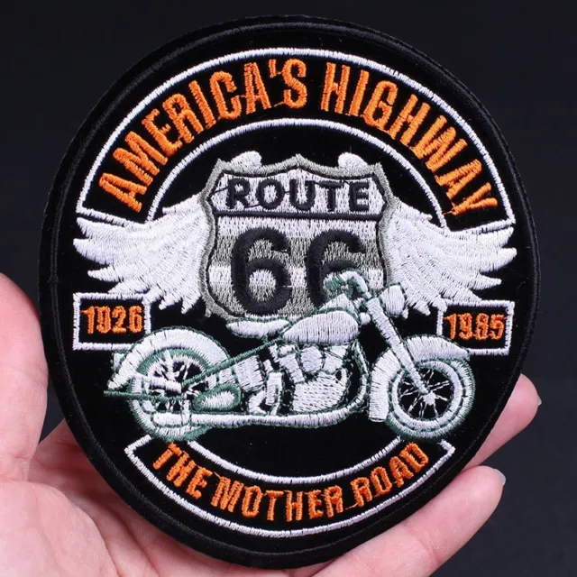 Aufbügler Aufnäher Patch Motorrad Route 66 America' s Highway 2