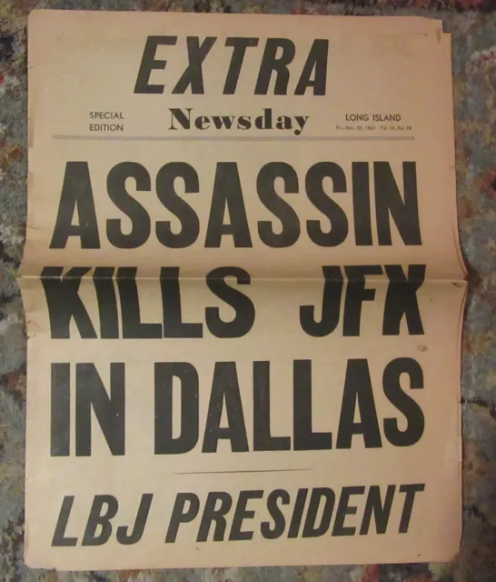 Newspaper- ASSASSIN' S BULLET KILLS  KENNEDY, LEE H. OSWALD, JFK