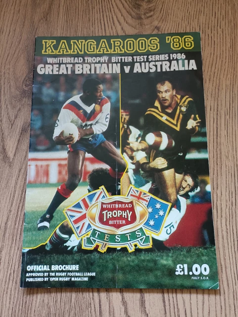 Great Britain v Australia 1986 Rugby League Test Series Brochure
