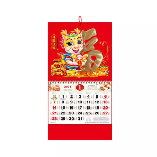 YEARLY WALL CALENDAR Printing 2024 Chinese Dragon Year Traditional