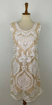 Kas New York Womens Shift Dress White/Natural Size Medium