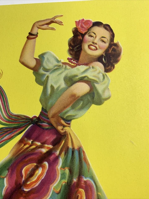 ORIGINAL 1940’S PIN Up Calendar Art Frahm Artist Queen Of Fiesta