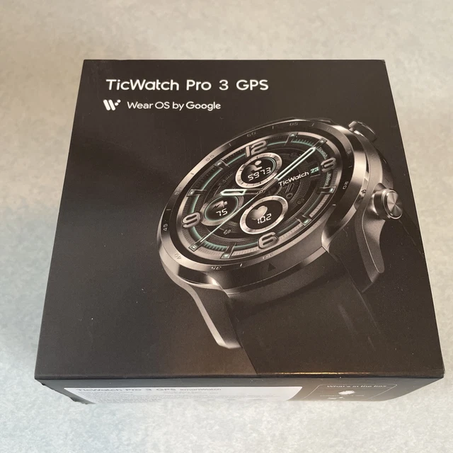Ticwatch WH12018 Pro 3 GPS Smart IP68 Waterproof Men's Wear Watch Black USED
