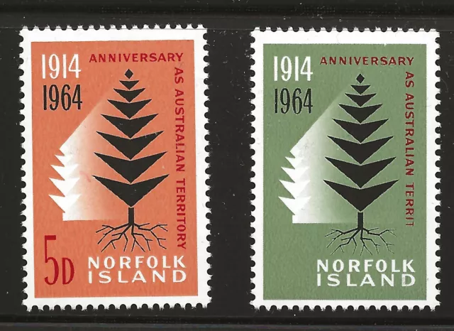 Norfolk Island Scott #66-67, Singles 1964 Complete Set FVF MNH