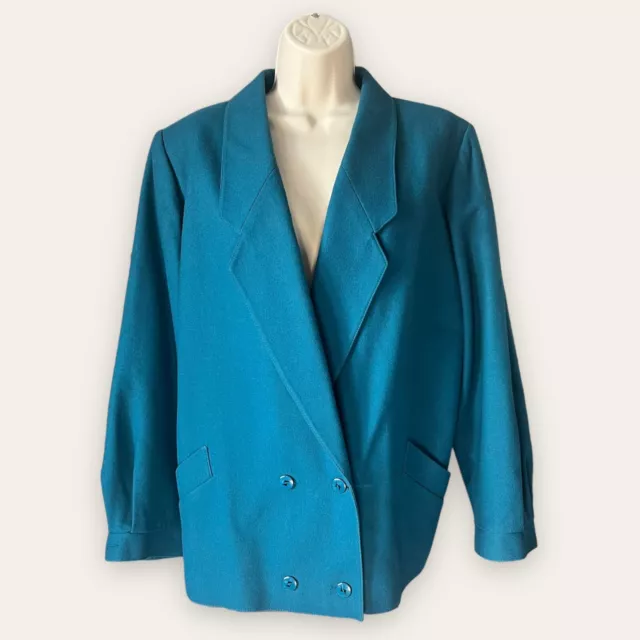 Vintage Blue St Michael Blazer 80s 1980s West Germany Work Wear 14