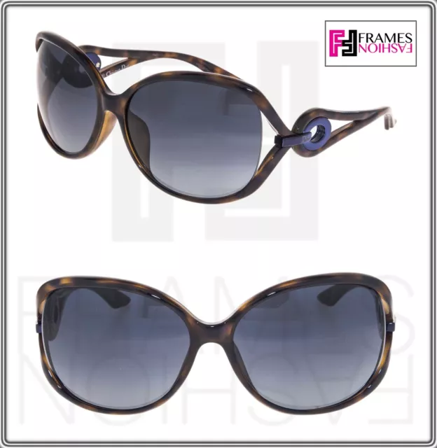 CHRISTIAN DIOR VOLUTE 2F Havana Blue Gradient Wrap Sunglasses VOLUTE2FS Women