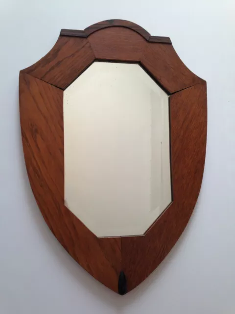 superbe et original grand Miroir biseauté  Cadre en bois  Vintage 2