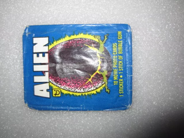 (-0-) 1979 ALIEN THE MOVIE WAX GUM CARD WRAPPER x 1 ring pop back