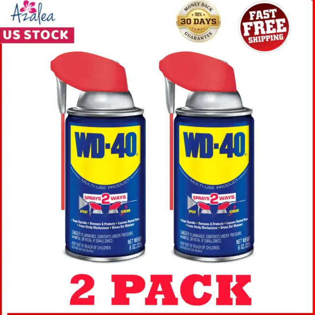 2PK WD-40 spray bottle Original Formula Multi-Purpose Lubricant Smart Straw 8 oz
