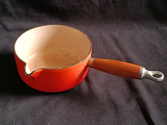 Casserole Le Creuset Fonte émaillée Orange N°14 - Bec Verseur, Vintage