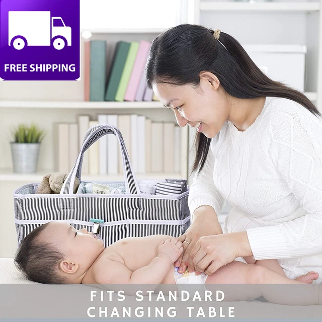 Baby Diaper Caddy - Large Organizer Tote Bag for Infant Boy or Girl - Baby Showe 7