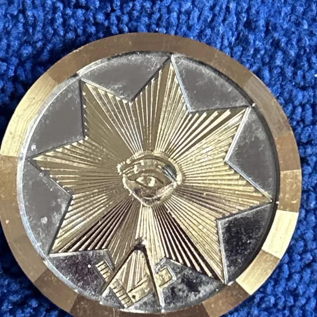 Freemason Blazing Star Gold And Silver Coin Untested Unmarked