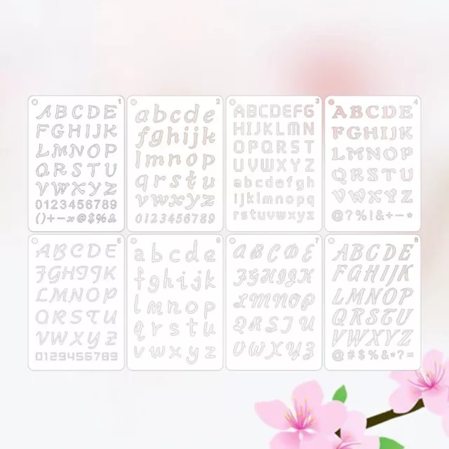 8 PCS Scrapbooking Alphabet Drawing Template Reusable Coffee