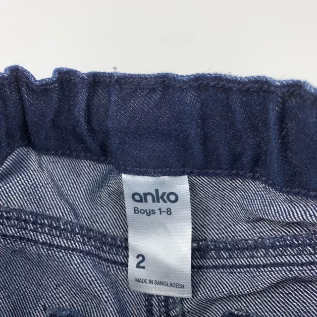 Boys size 2, Anko, dark denim jeans, adjustable, inside leg: 28 cm, EUC 3