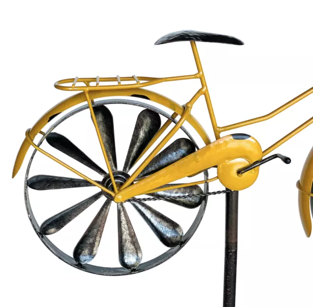 Giardino Metallo Bicicletta XL 160 CM Giallo 96101 Shabby Windspiel Ruota Retrò 3