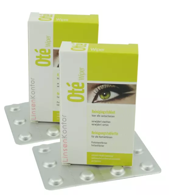 2x 10 Oté Wiper Tabletten zur Protein- & Enzymentfernung für Kontaktlinsen Ote