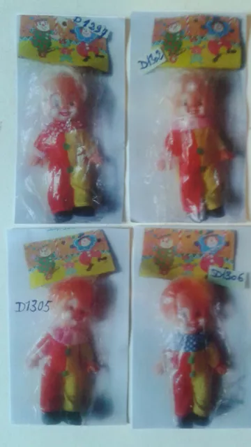 Ancien jouet de bazar vintage 70's clown poupée à l' unité