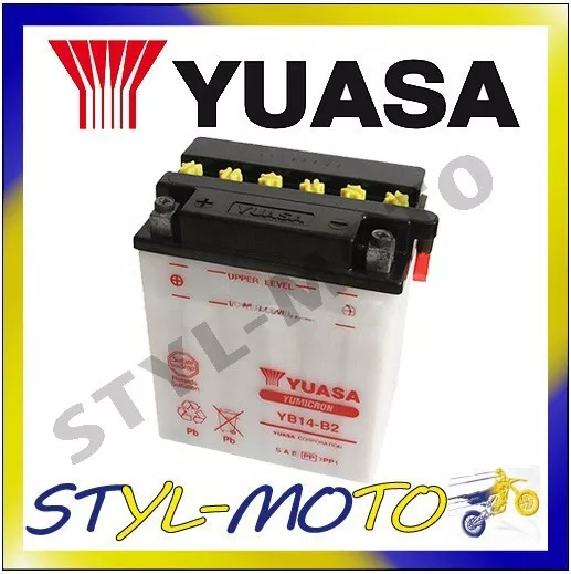 YB14-B2 BATTERIA ORIGINALE YUASA AD ACIDO HONDA XRV 750 Africa Twin 1992