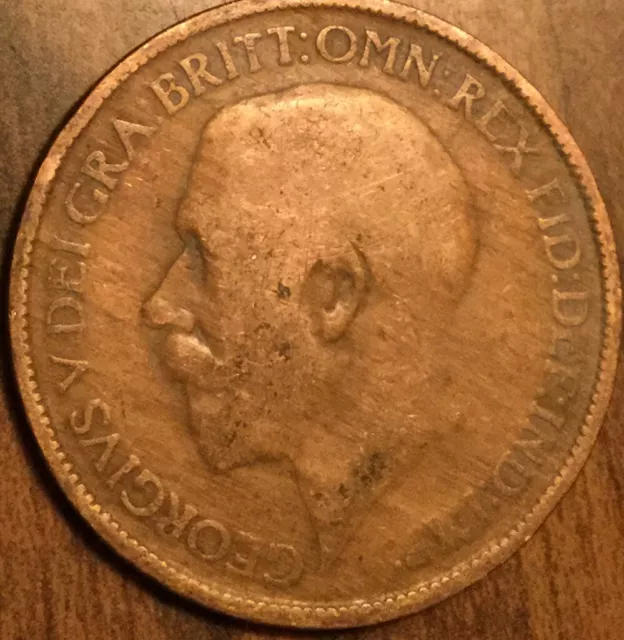 1920 Uk Gb Great Britain Half Penny Coin