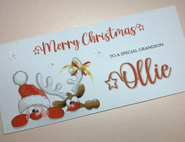 PERSONALISED Money Voucher Gift Card Wallet Christmas 3D SPARKLES