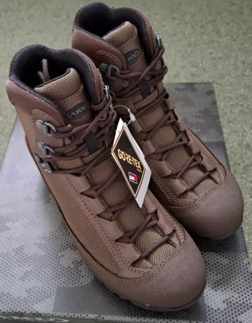 British Army Female Pattern Aku Brown Leather Combat Boots, Sz 4M - New