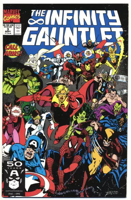 INFINITY GAUNTLET #3 VF/NM Thanos, Jim Starlin, George Perez, Marvel Comics 1991