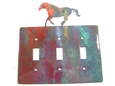 Running Horse Triple Light Cover Plate Steel Images Made USA 42415d 3