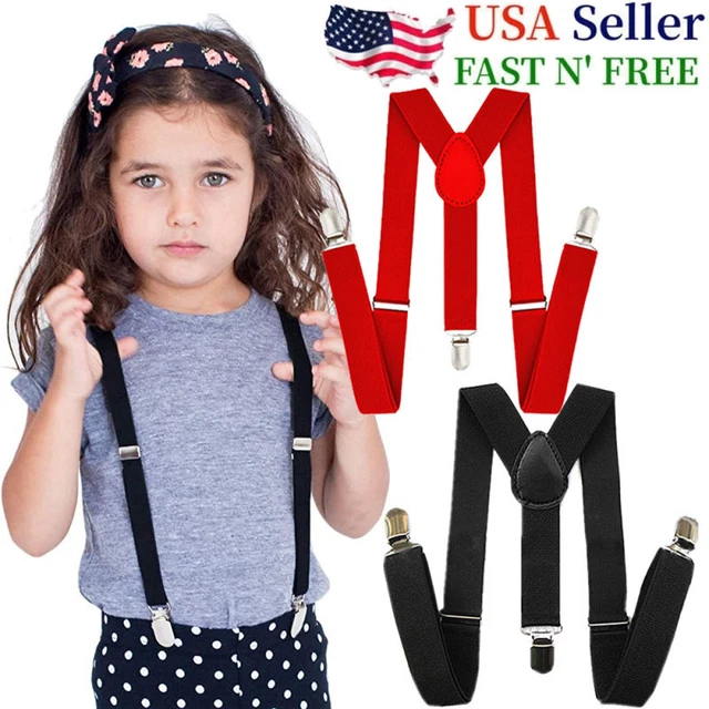 Boys Suspenders for Kids Toddler Baby Adjustable Elastic with Strong Metal Clips