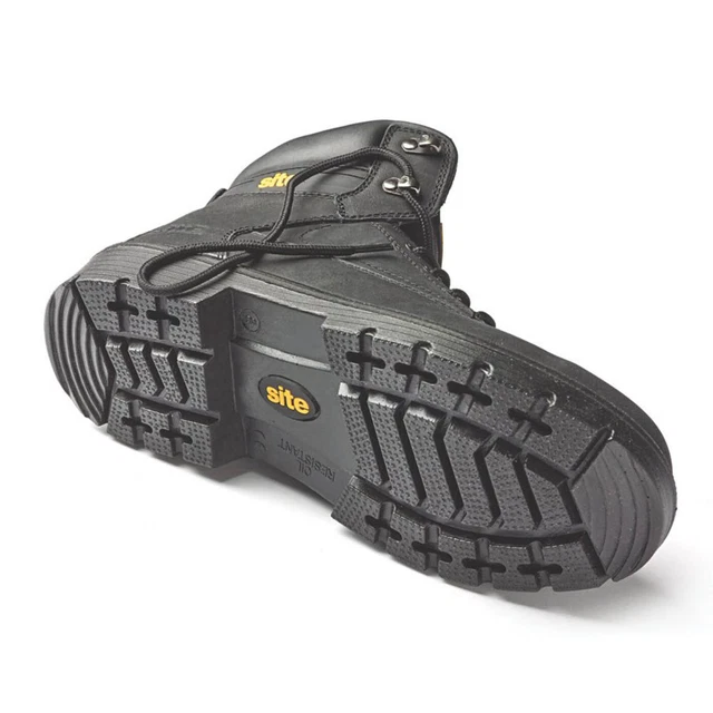 SITE SAFETY BOOTS Mens Wide Fit Black Leather Water Resistant Steel Toe Site safety boots mens wide fit black leather water resistant steel toe