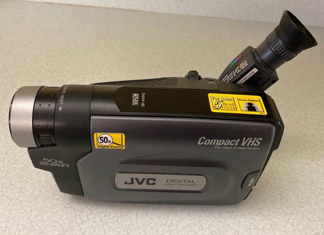 Nr As-is Untested JVC Compact VHS Vhs-c Gr-axm17u Camcorder 20x Optical Zoom for