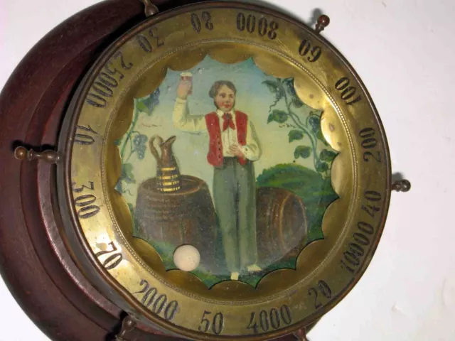 Rare ANTIQUE c1870 German Beer Hall Ale House GAMING GAMBLING ROULETTE WHEEL