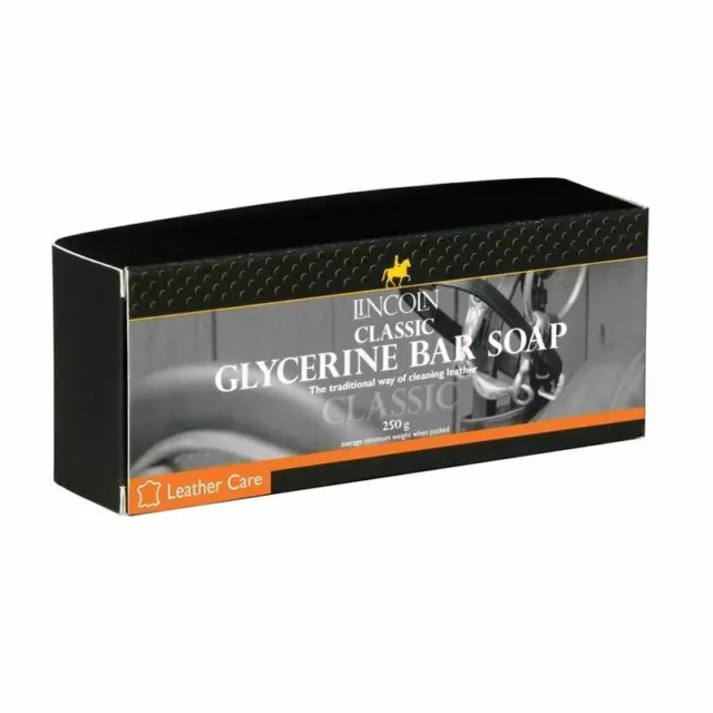 Jabón en barra de glicerina clásico Lincoln - para todo el cuero y tack - 250 g - nuevo