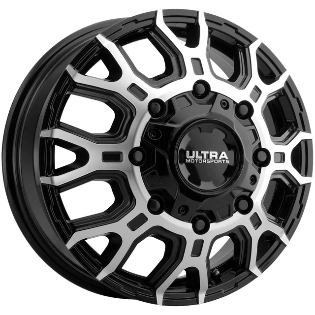 Ultra Scorpion Dually Front 17x6.5 8x6.5" Black/Machined Wheel Rim 17" Inch