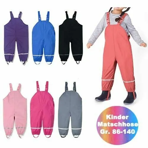 Kinder Matschhose Regenhose Schlammhosen Jungen Mädchen Outdoor Jumpsuit