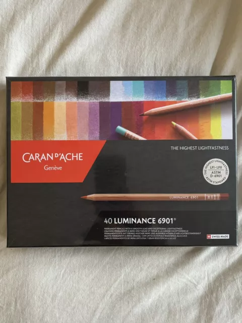 NEW 40 Caran d'Ache Luminance 6901 Coloured Pencils Set Artists Professional