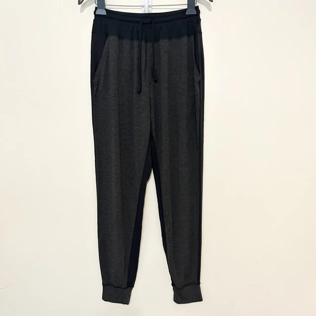 Tommy John Colorblock Lounge Joggers Medium Charcoal Heather Grey Black