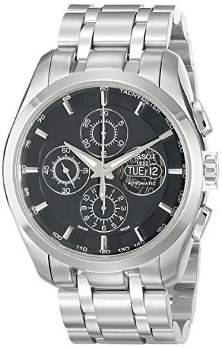 Tissot Uomo T0356141105100 Couturier Acciaio Inox Automatico Nero Dial Orologio