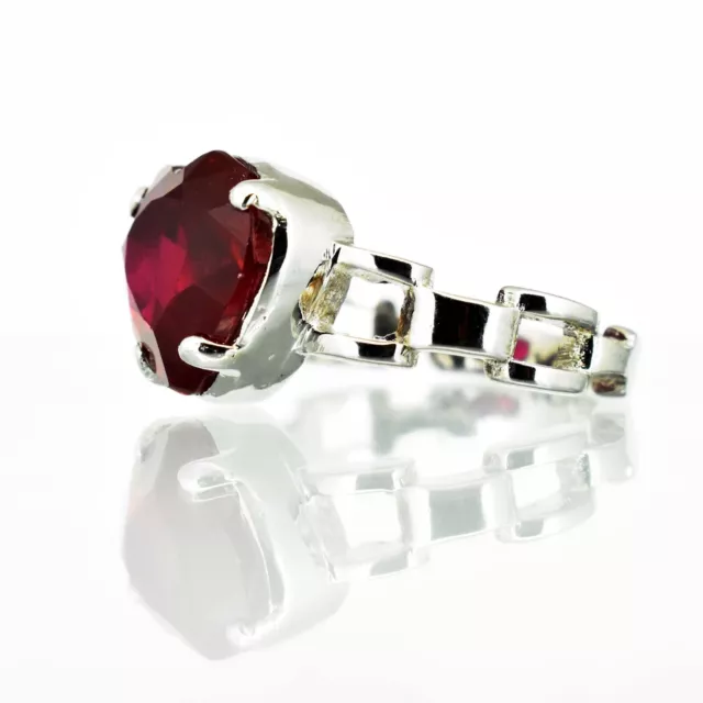 Bague 7 cts en argent sterling rubis rouge 925 taille États-Unis 8