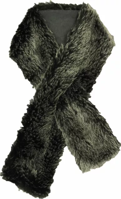 BERLINGOT Baby Girl 2pc brown & grey  faux fur & leather scarf & hat set 6-12m 2