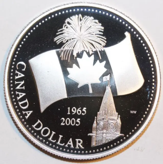 2005 $1 Canada 1965-2005 National Flag, .7487 Asw - Gem Proof  #0045