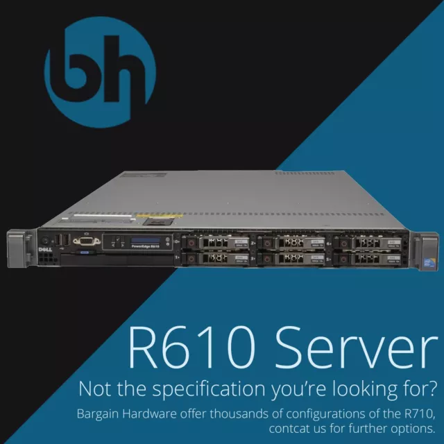 Dell PowerEdge R610 Intel Xeon Quad Core 8GB PERC H200 1U RackServer