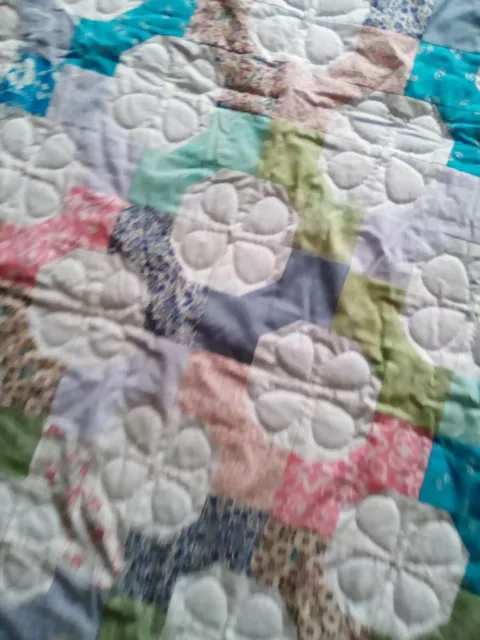 Handmade Patchwork Quilt/  Baby Play Mat 46 X 47 Inch