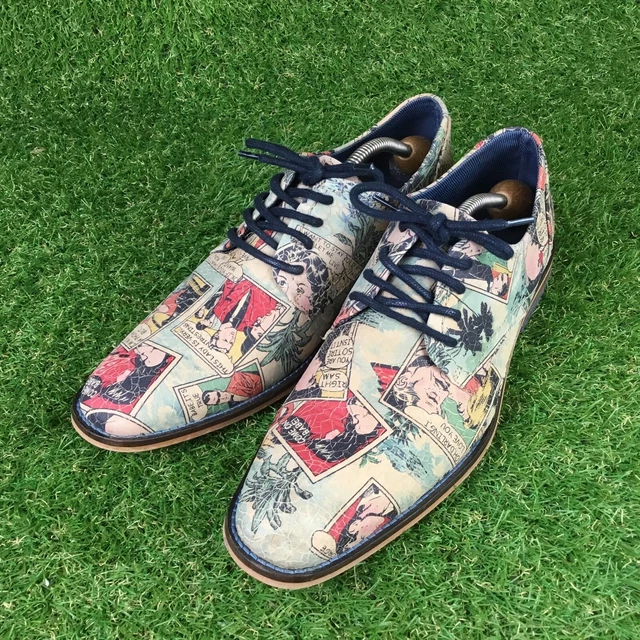 Steve Madden Mens Loki Pop Art Comic Book Shoes Size 9 Hand Crafted
