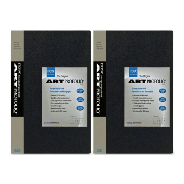 Álbum de pantalla Itoya Art Portfolio de 8x10 pulgadas contiene 48 impresiones IA-12-7 - paquete de 2 dos