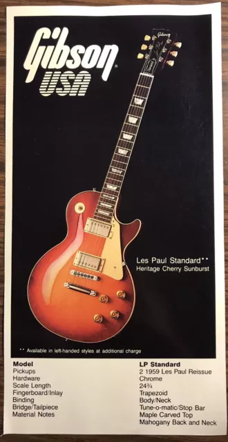 1983 Gibson Les Paul Standard Dealer Sheet
