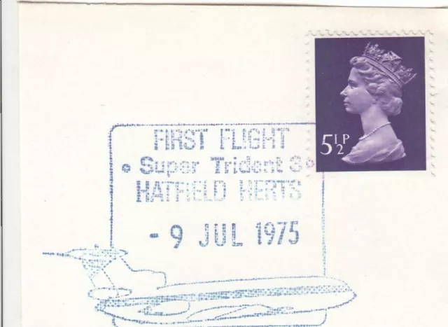 (106165) Super Trident S 1st Flight 5.5p GB Used  1975 ON PIECE