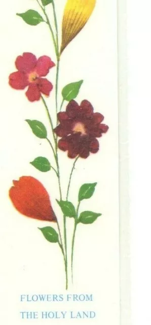 Flowers from Holy Land Bookmark w green yarn Bethlehem Shepherd Field Church