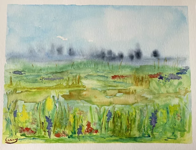 Aquarellbild Landschaft Original, Unikat, Impressionismus, Moderne Malerei