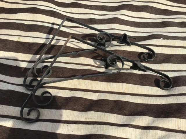 Vintage wrought iron  Shelf Brackets Holders Shelve 14 1/4” x 12”